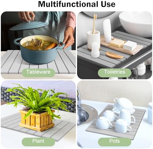Stone Dish Drying Mat for Kitchen Counter, Versatile Stone Drying Mats for Cups - Image 6