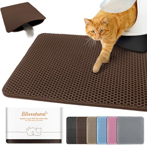 Cat Litter Mat 22"x30", Double Layer EVA litterbox Mat by BLISSSTORM