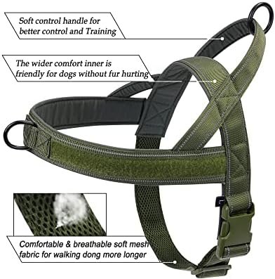 Green No Pull Dog Harness for Small Medium Large Sized Dog, Reflective Escape - Image 5