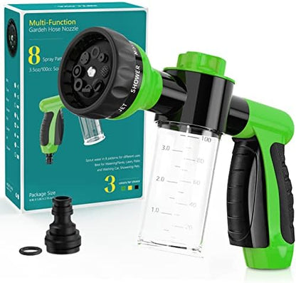 Garden Hose Nozzle, High Pressure Spray Gun Nozzle, 8 Spray Patterns by OUTWAY