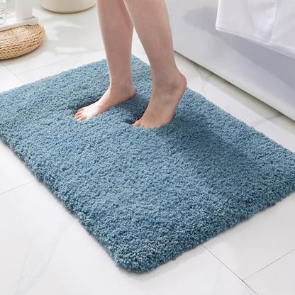 ILANGO Bathroom Rugs 24" × 17", Extra Soft Absorbent Microfiber Bath Rugs by ILANGO