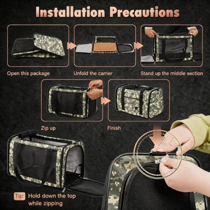 YUDODO 25lbs Cat Carrier Lightproof Soft Sided Pet Carrier - Image 7