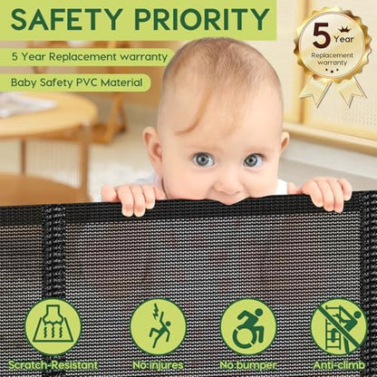 Reinforced 55" Wide Retractable Baby Gates - Image 6