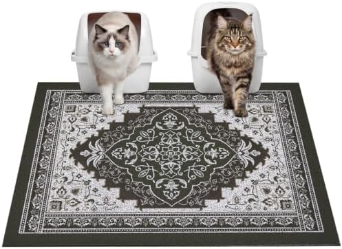 Glittme Cat Litter Mat 33"x22" Non-Slip Washable Trapping Mat by Glittme