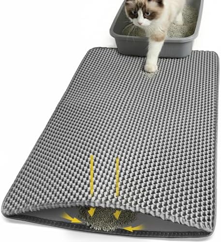 Cat Litter Mat 24x30 Inches, Honeycomb Double Layer Litter Trapping Mat by Unknown