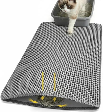 Cat Litter Mat 24x30 Inches, Honeycomb Double Layer Litter Trapping Mat by Unknown