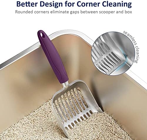 WePet Cat Litter Scoop, Aluminum Alloy Sifter, Kitty Metal Scooper, Deep Shovel - Image 5