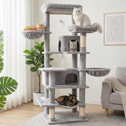 68 Inches Multi-Level Heavy Duty Large and Tall Cat Tree Tower by KWOJU