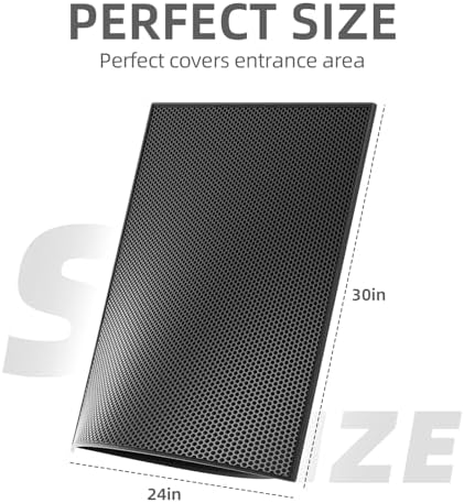 ESTHELLO Cat Litter Mat Honeycomb Double Layer Design 30’’ x 24’’ Black - Image 2