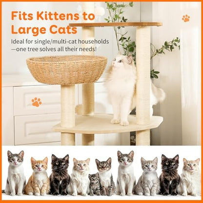 55.5-Inch Modern Cat Tree for Large Cats - Image 6