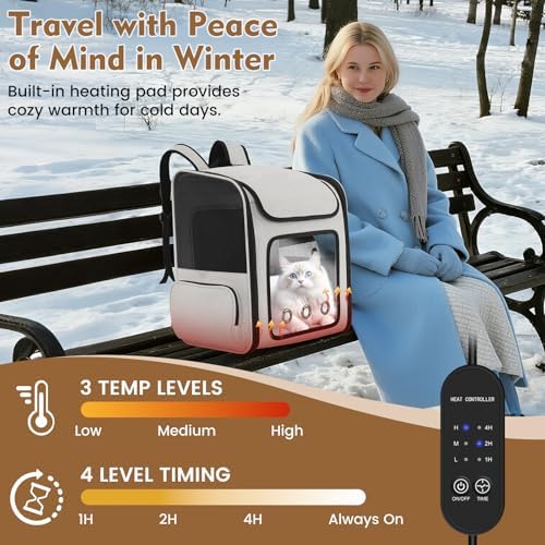 Cat Backpack Carrier with Cooling Fan & Heating Pad up to 18 lbs - Image 2