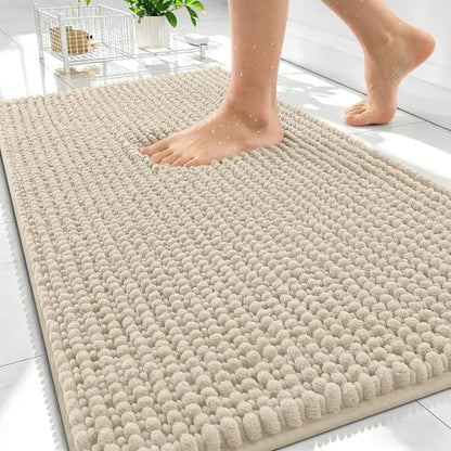 OLANLY Thick Chenille Bathroom Rugs 30x20, Soft Absorbent Bath Mat by OLANLY