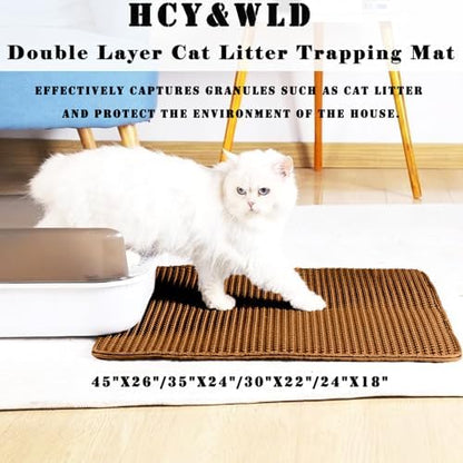 Cat Litter Mat, Double Layer Cat Litter Box Mat - Image 2