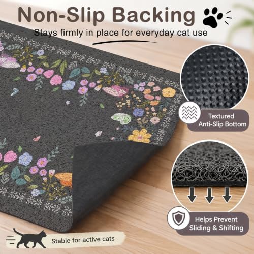 Unicorn Catcher 24"x15" Cat Litter Mat Non-Slip Washable Litter Box Mat - Image 3