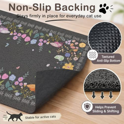 Unicorn Catcher 24"x15" Cat Litter Mat Non-Slip Washable Litter Box Mat - Image 3