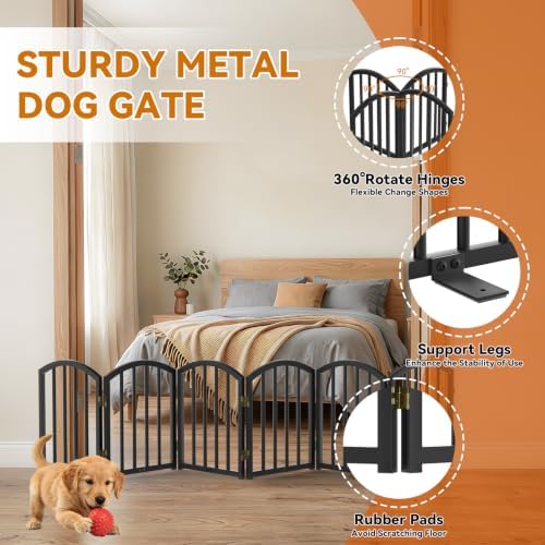 SNUOWU 16 Inch Full Metal Freestanding Short Dog Gate - Image 5