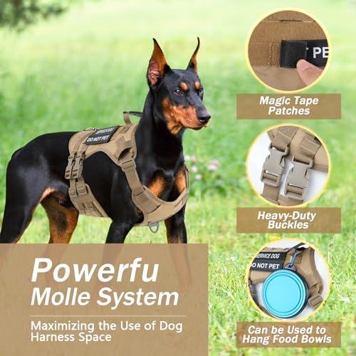 No Pull Tactical Dog Harness Medium Sized Dog, Service Dog Vest - Image 3