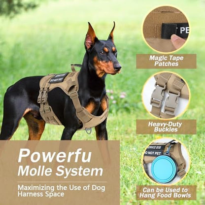 No Pull Tactical Dog Harness Medium Sized Dog, Service Dog Vest - Image 3