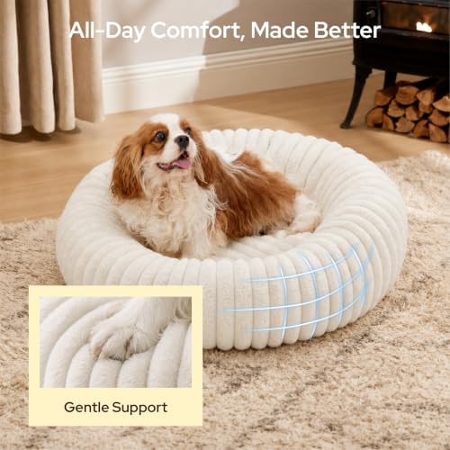 Bedsure ComfyFleece® Donut Dog Bed Medium Size Dog - Image 3