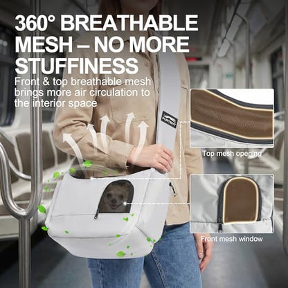 Dog Carrier Sling for Small Dogs & Cats Hand-Free Puppy Sling Purses - Image 2