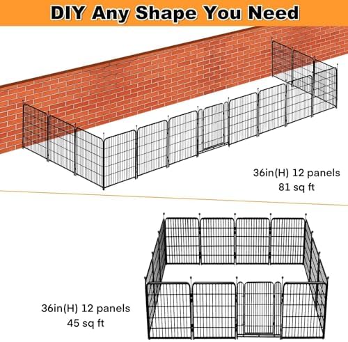 Getlay Tall Garden Fence, 36 in 10 Panels Dog Fence Outdoor - Image 4
