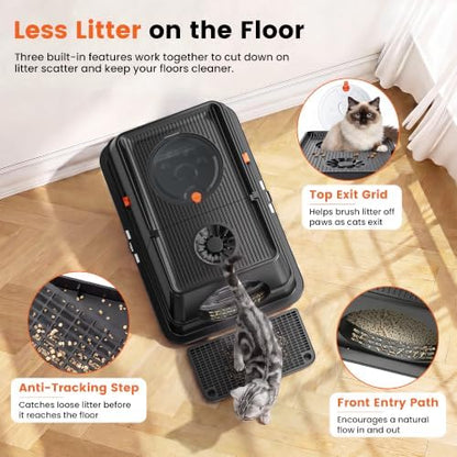XL Enclosed Stainless Steel Litter Box - Image 4