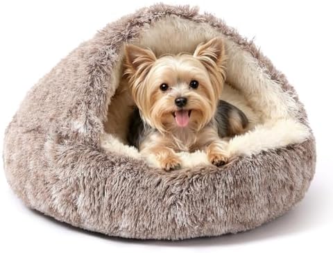 NOYAL Hooded Donut Bed, Calming Cave by Noyal
