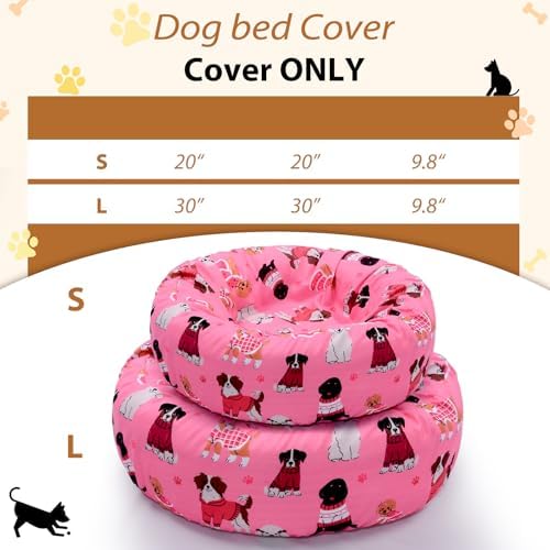 Round Replacement Dog Bed Covers Elastic Edged Washable 30 x 9.8 Inch - Image 4