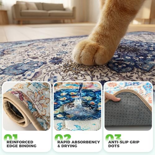 Hompet Cat Litter Mat 2 Pack, 28.5x60 Large Machine Washable Trapping Mats - Image 5
