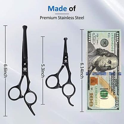 Dog Grooming Scissors Kit with Safety Round Tips, GLADOG Professional 6 in 1 - Image 5