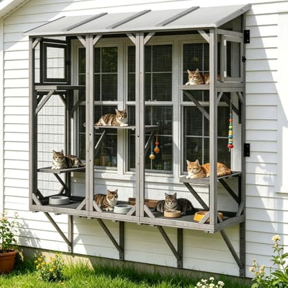 PetsCosset Large Window Catio for Indoor Cats by PETSCOSSET