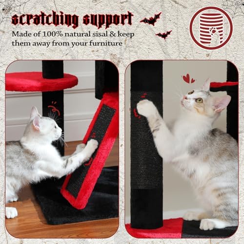 PEQULTI Floor to Ceiling Cat Tree Tower, Height Adjustable 230-252cm - Image 6