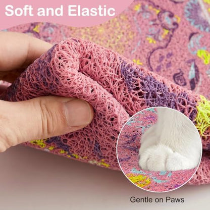 Glittme Cat Litter Mat with Non-Slip Bottom Litter Box Mat 33"X22" Litter - Image 4