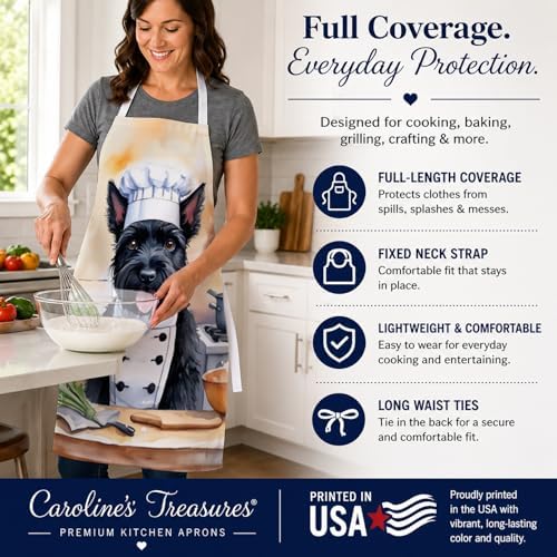 Caroline's Treasures Scottish Terrier The Chef Apron Cooking Kitchen Server - Image 4