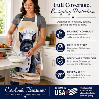 Caroline's Treasures Scottish Terrier The Chef Apron Cooking Kitchen Server - Image 4