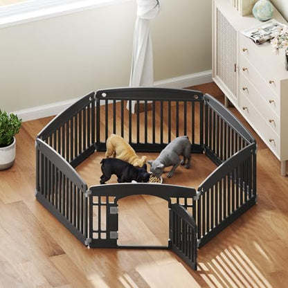 DUMOS Dog Playpen, 24 Inch 6 Panels Plastic Small Pet Fence Play Pen - Image 2
