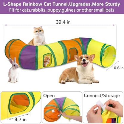 Retro Shaw 33Pcs Cat Toys for Indoor Cats, 2 Way Cat Game Tunnels - Image 5