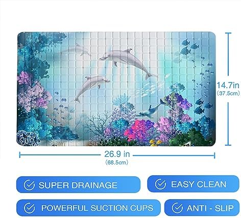 Ocean Blue Bathtub Mat Non-Slip - Image 7