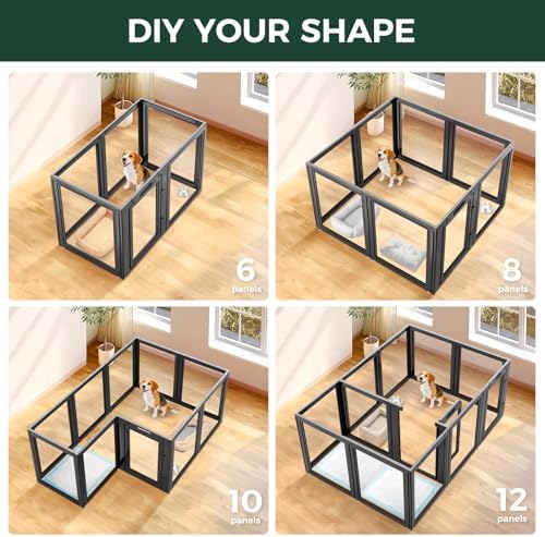 FXW AuraSpace Clear Acrylic Indoor Dog Playpen, 6 Panels - Image 5