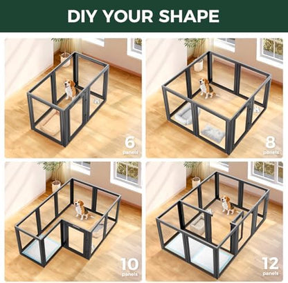 FXW AuraSpace Clear Acrylic Indoor Dog Playpen, 6 Panels - Image 5