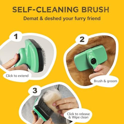 Deshedding Dog Brush for Shedding – Self Clean Cat Brush Deshedding & Grooming - Image 3