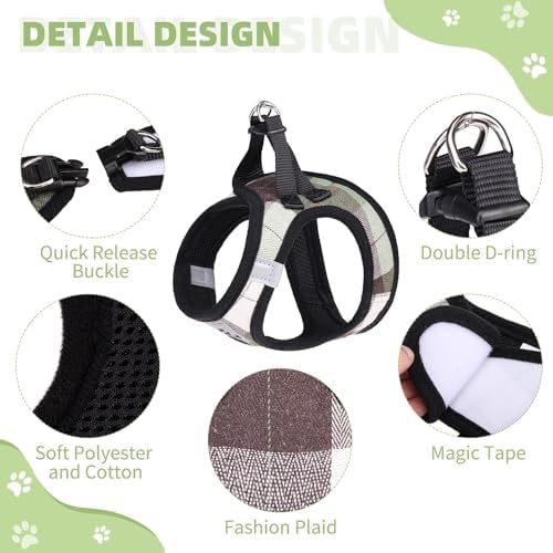 KOOLTAIL Small Dog Harness & Leash Set, Soft Mesh Padded Adjustable Reflective - Image 2