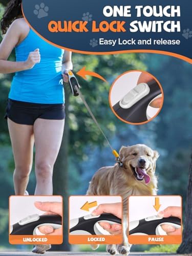 Retractable Dog Leash with LED Flashlight, Douexio Upgrade 3 in 1 Dog Leash - Image 5