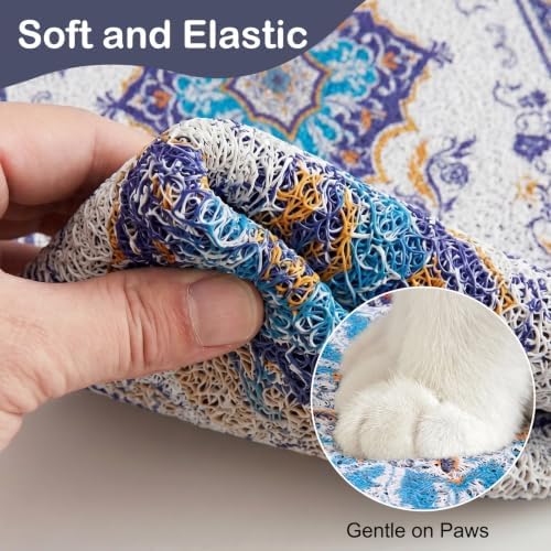 Glittme Cat Litter Mat 47"x35" Non-Slip Washable Trapping Mat - Image 4