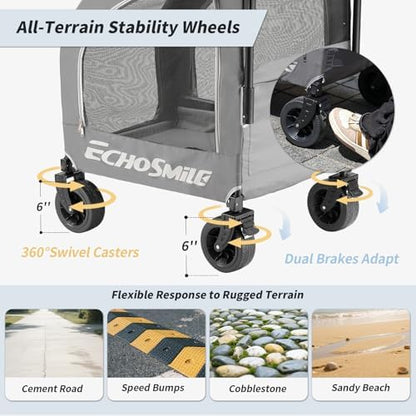 EchoSmile 4-Wheel Pet Stroller for Dogs & Cats - Image 5