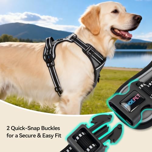 PHOEPET No Pull Dog Harness Medium Reflective Front Clip Vest - Image 7