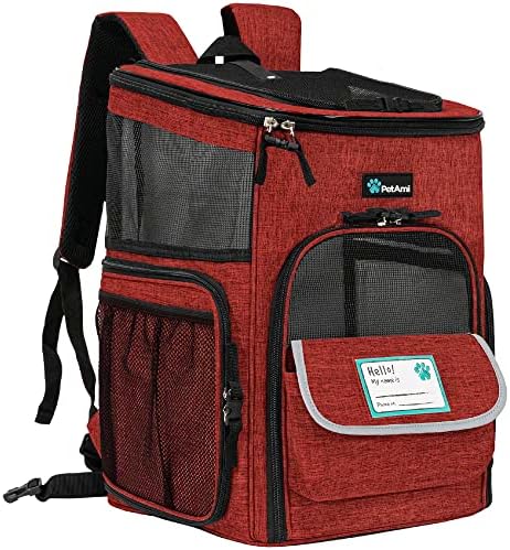 PetAmi Dog Backpack Carrier, Airline Approved 4-Way Entry Cat Bag by PetAmi