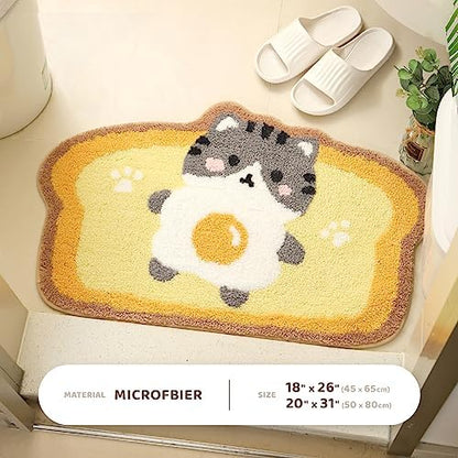Molesun Cat Bath Mat 20x31, Soft Absorbent Microfiber Bath Rugs - Image 2