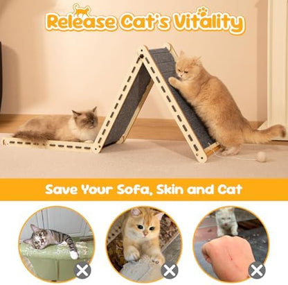 Felt Cat Scratcher for Indoor Cats, Foldable Triangle - Image 5