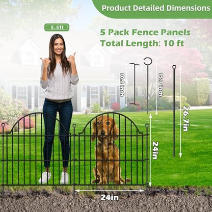 5 Panels No Dig Decorative Small Garden Fence - Image 2